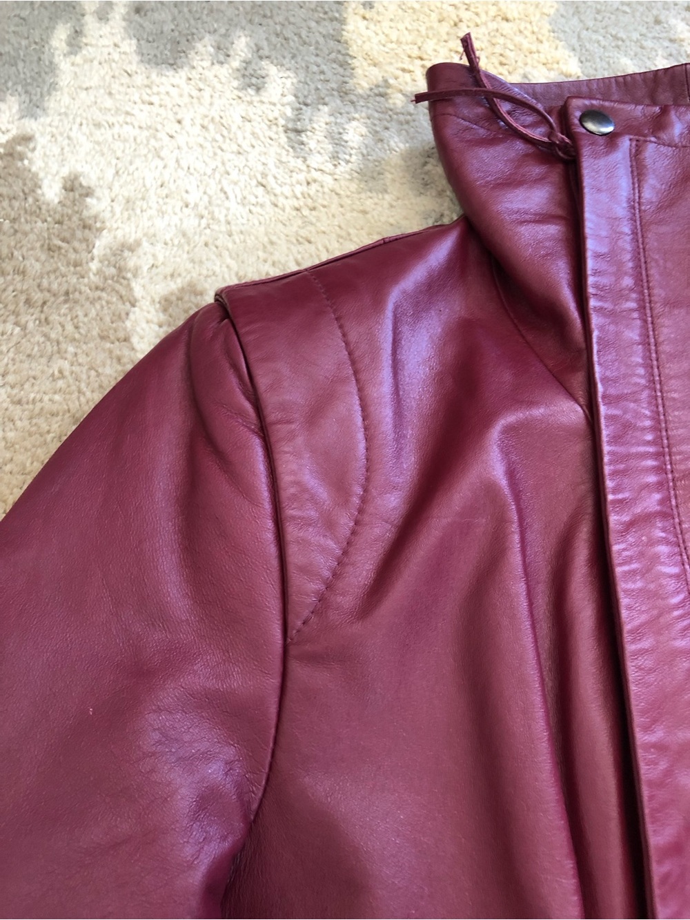 Newport News Vintage Genuine Leather Dark Red Jacket Women’s Sz 12 Gorgeous! - Picture 6 of 16